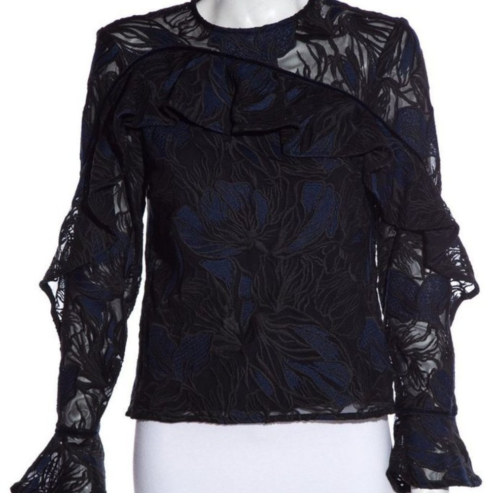 Prose & Poetry Lace Floral Blouse with Bell Sleeve